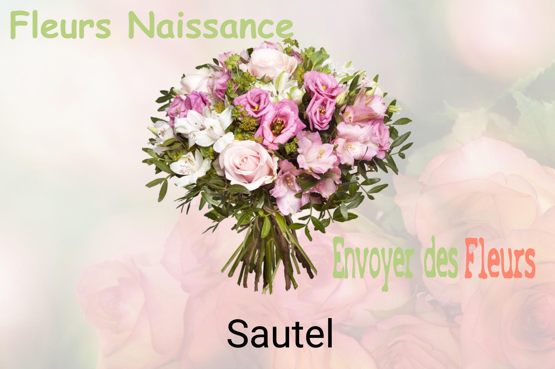 Bouquet de fleurs de naissance livré à Sautel